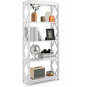 COSTWAY 4-Tier Wood Bookshelf Freestanding Storage Rack Bookcase Display Rack Organizer