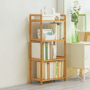 Livingandhome - 4 Tier Wood Bookcase Display Stand, 100x50x25CM