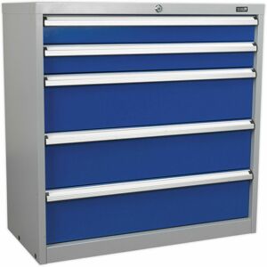 Loops - 5 Drawer Industrial Cabinet - 900 x 450 x 900mm - Heavy Duty bb Drawer Slides