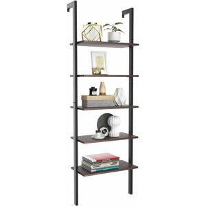 Costway - 5-Tier Ladder Shelf Bookshelf Wall Mounted Storage Organizer Plant Display Rack