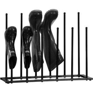 House Of Home - 6 Pair Welly Walking Boot Stand Dryer Metal Shoe Rack Garden Shed Home Storage - Black