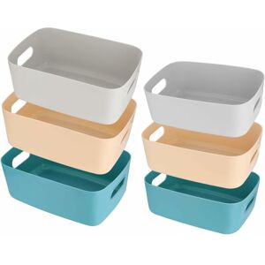 Héloise - 6 Pieces Plastic Storage Box, Storage Basket Organizer Boxes, Crate Bin Storage Box for Home Kitchen Shelves Drawers