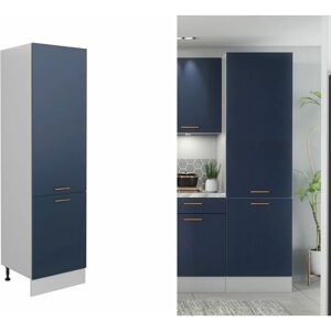 IMPACT FURNITURE 600 Kitchen Larder Cabinet Tall Pantry Unit 60cm Cupboard Navy Blue Copper Nora - Navy Blue