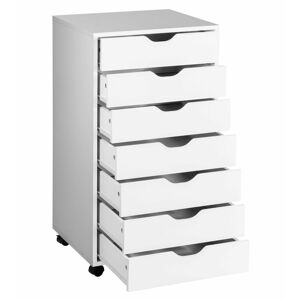 COSTWAY 7 Drawer Chest Storage Dresser Floor Cabinet Organizer w/ Wheels Home Office