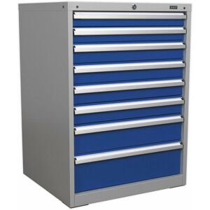 Loops - 8 Drawer Industrial Cabinet - 725 x 655 x 1000mm - Heavy Duty Drawer Slides