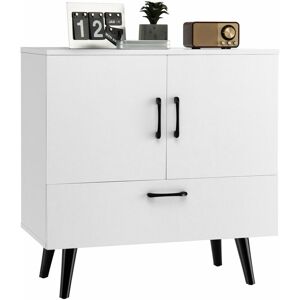 COSTWAY Accent Storage Cabinet Freestanding Wooden Buffet Sideboard with Drawer