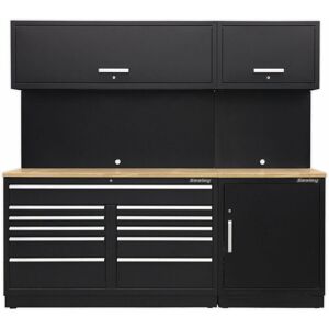 LOOPS All-in-One 2.3m Garage Storage System - Modular Units - Oak Wood Worktop