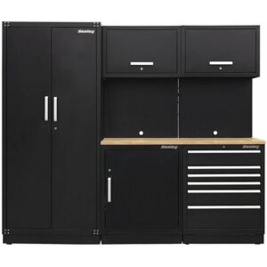 LOOPS All-in-One 2.5m Garage Storage System - Modular Units - Oak Wood Worktop