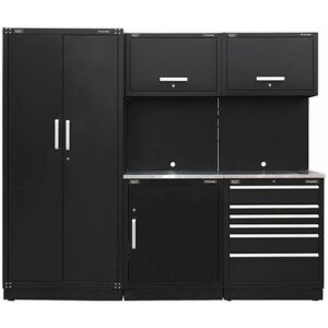 LOOPS All-in-One 2.5m Garage Storage System - Modular Units - Stainless Steel Worktop
