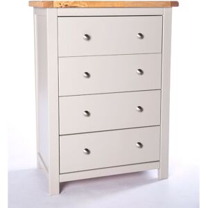 CABINET BITS Argenta light grey 4 Drawer Chest Petite chrome knob - Grey