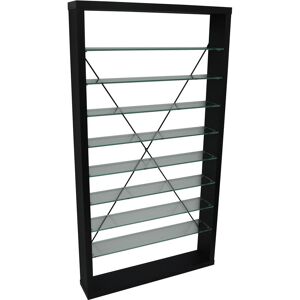 WATSONS Arizona - 760 cd / 350 dvd / Blu-ray / Media Glass Storage Shelves - Black - Black