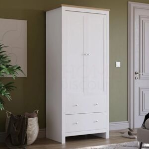 Home Discount - Arlington Wardrobe 2 Door 2 Drawer With Hanging Rail & Storage Shelf, White