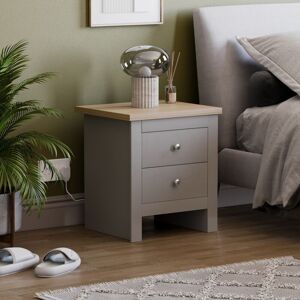 Home Discount - Arlington 2 Drawer Bedside Table Cabinet Chest Nightstand Bedroom Furniture, Grey