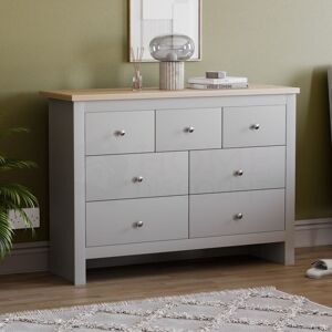 Home Discount - Arlington 7 Drawer Chest of Drawers Bedroom Storage Furniture, Grey