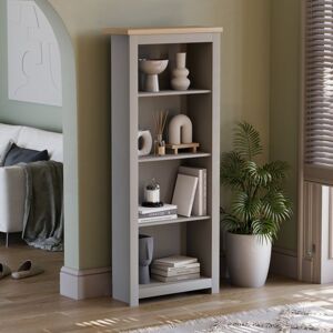 Home Discount - Arlington 4 Tier Bookcase Shelving Storage Unit, Grey