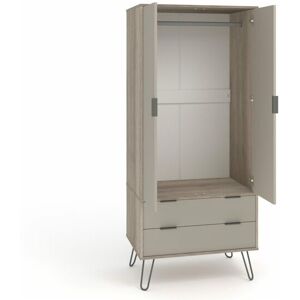 NETFURNITURE Augustine Driftwood 2 Door 2 Drawer Wardrobe