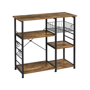 Kitchen Storage Rack Vintage Kitchen Island, Rustic Brown - Yaheetech