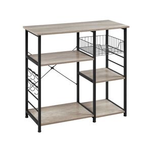 Kitchen Storage Rack Vintage Kitchen Island, Gray - Yaheetech