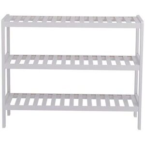 FAMIHOLLD Bamboo Shoe Rack Bench, Shoe Storage, 3-Layer Multi-Functional Cell Shelf, Can Be Used For Entrance Corridor, Bathroom, Living Room And Corridor 70