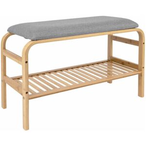 A Place For Everything - Bamboo Storage Bench with Shelf