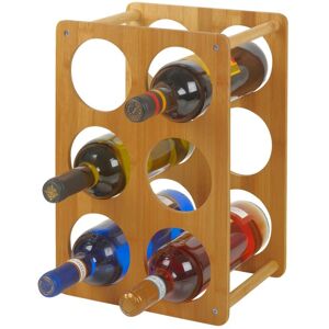 URBN-CHEF Bamboo Wine Rack For 6 Bottles [944457]