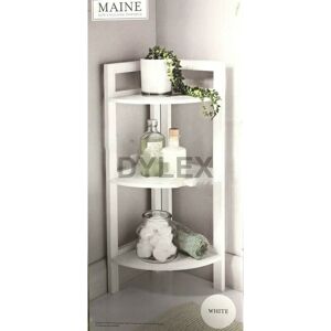 DYLEX Bathroom Corner Shelf 3 Tier Shelving Rack Unit White Display Stand Home Storage