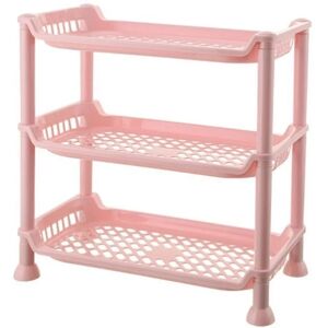 PESCE Bathroom rack multi-layer kitchen countertop floor storage organizer pink