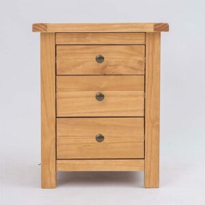 Ontario - Bedside 3 Drawer Light Wood Cabinet Bedroom Furniture Nightstand Country Wood - Oak-effect