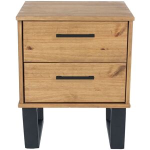 Vigo - Bedside Cabinet 2 Drawer Bedroom Furniture Wooden Unit Storage Nightstand Table - Brown