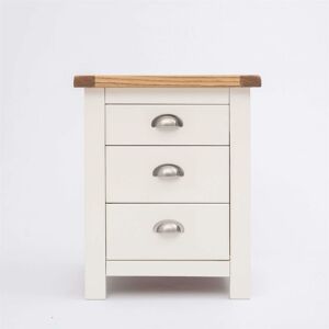 ALBERTA Bedside Cabinet 3 Drawer Off White Bedroom Furniture Wood Organiser Nightstand - Off White