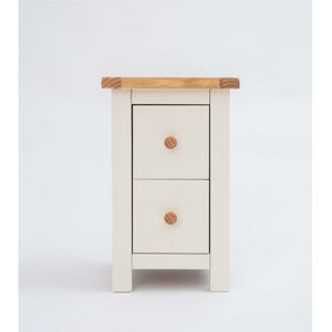 QUEBEC Bedside Cabinet Off White Petite 2 Drawer Bedroom Furniture Nightstand Wood Unit - Off White