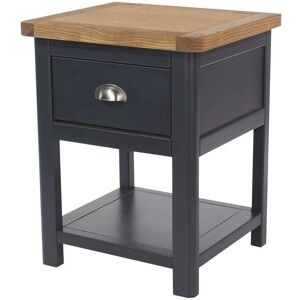 CONISTON Bedside Cabinet Table 1 Drawer Hardwood Home Bedroom Furniture Nightstand Unit - Blue