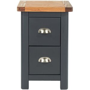 CONISTON Bedside Table 2 Drawer Blue Petite Bedroom Furniture Cabinet Wooden Nightstand - Blue