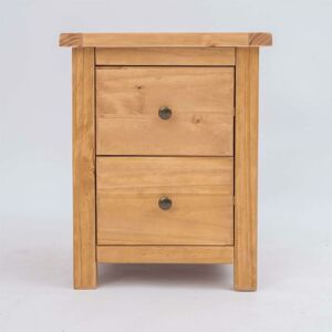 ONTARIO Bedside Table 2 Drawer Oak-effect Cabinet Bedroom Furniture Nightstand Wood Unit - Oak-effect