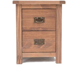 Brunswick - Bedside Table 2 Drawer Dark Oak Cabinet Bedroom Furniture Organiser Wooden Unit - Dark Oak