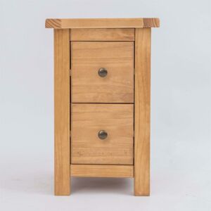 ONTARIO Bedside Table 2 Drawer Oak-effect Petite Cabinet Bedroom Furniture Nightstand - Oak-effect