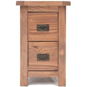 Brunswick Bedside Table 2 Drawer Petite Dark Oak Cabinet Bedroom Furniture Nightstand - Dark Oak