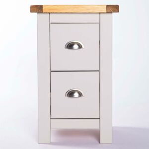 Columbia Bedside Table 2 Drawer Petite Light Grey Cabinet Bedroom Furniture Nightstand - Light Grey