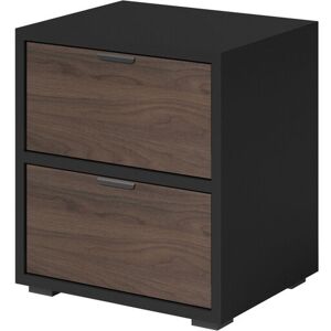 Moderix - Bedside Table Cabinet 50cm VERONA7 - Colour Black Walnut