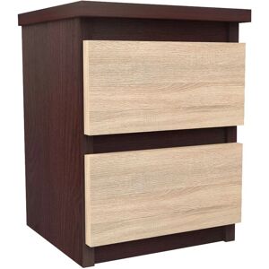 Moderix - Bedside Table Drawer Cabinet Bedroom Furniture 30x30x40cm - Finish Wenge/Oak