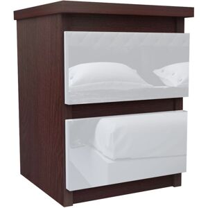 Moderix - Bedside Table Drawer Cabinet Bedroom Furniture 30x30x40cm - Finish Wenge/White Gloss