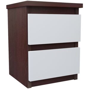 Moderix - Bedside Table Drawer Cabinet Bedroom Furniture 30x30x40cm - Finish Wenge/White Mat