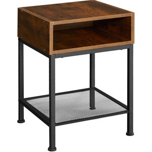 TECTAKE Bedside table Harlow - lamp table, side table, coffee table - Industrial wood dark, rustic - Industrial wood dark, rustic