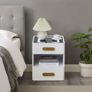 Clipop - Bedside Table, Nightstand 2 Drawers Cabinet, Smart Bedside Table with Wireless Charging