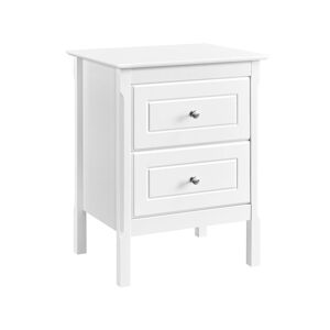End Table 2-Drawer Rectangular Cabinet for Living Room,48x40x61cm, White - Yaheetech