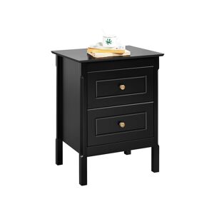End Table 2-Drawer Rectangular Cabinet for Living Room,48x40x61cm, Black - Yaheetech