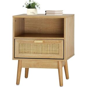 Teetok - Bedside Tables Cabinet Drawer Side Table Bedroom Furniture Nightstand Storage uk