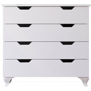 EVUHOME Bergen 4 Chest Of Drawers, White - White