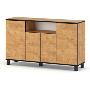 Moderix - Best4D Cabinet Storage Dresser 140x80x35cm with Oak Lancelot Front - Body Colour Oak Lancelot