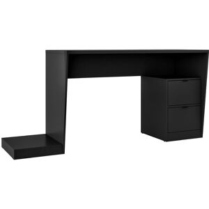 OUT & OUT ORIGINAL OUT & OUT Black Gamer Desk with Storage Cabinet- Multifunctional Design 173cm